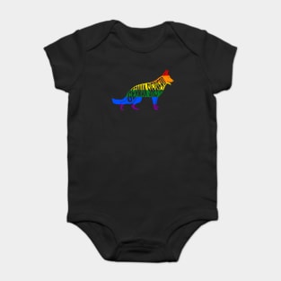 Rainbow German Shepherd Pride - Pride Month - LGBT Gifts - Pride Flag GSD Baby Bodysuit